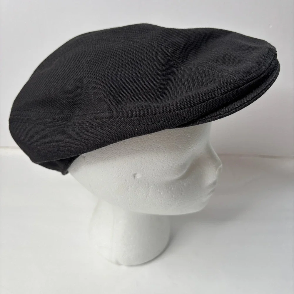 VTG New York Hat‎ Co Black Canvas Newsboy Cap Mens S/M Union Label USA Made